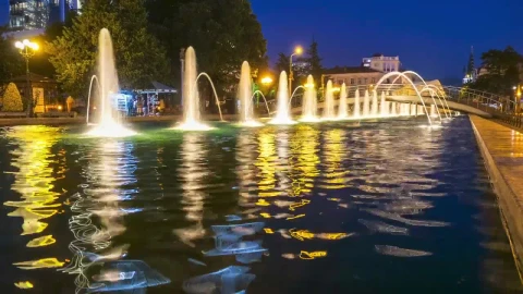 Stock Video Fountain At Night Time Lapse Live Wallpaper For PC - Free Live Wallpaper