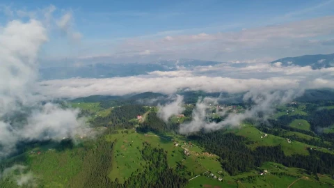 Stock Video Forests And Meadows Seen Above Clouds Level Live Wallpaper For PC - Free Live Wallpaper