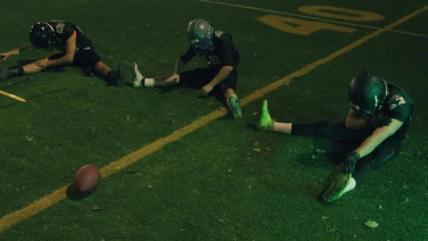 Stock Video Football Team Stretching In The Football Court Live Wallpaper For PC - Free Live Wallpaper