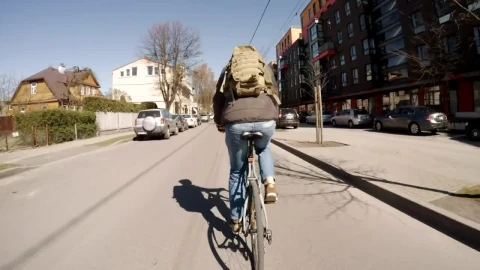 Stock Video Following A Bike Through The City Live Wallpaper For PC - Free Live Wallpaper