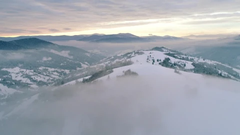 Stock Video Foggy Winter Wonderland Seen From The Air Live Wallpaper For PC - Free Live Wallpaper