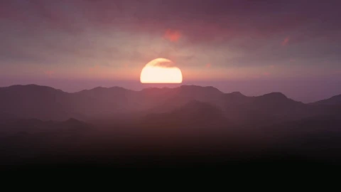 Stock Video Foggy Mountain Range Sunset Live Wallpaper For PC - Free Live Wallpaper