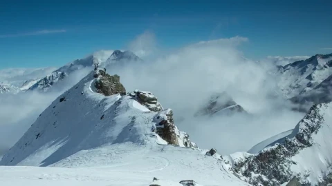 Stock Video Fog On The Heights Of The Snowy Mountains Live Wallpaper For PC - Free Live Wallpaper