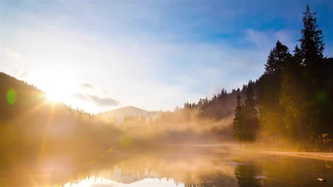 Stock Video Fog Flying Over A Lake In A Forest Live Wallpaper For PC - Free Live Wallpaper