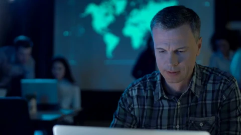 Stock Video Focused Man Working On The Computer Live Wallpaper For PC - Free Live Wallpaper