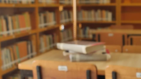 Stock Video Focus On A Stack Of Books In A Library Live Wallpaper For PC - Free Live Wallpaper