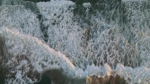 Stock Video Foamy Wave Surface On A Shoreline From Above Live Wallpaper For PC - Free Live Wallpaper