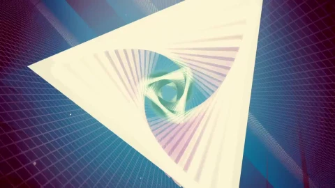 Stock Video Flying Through A Triangular Cyberpunk Tunnel Live Wallpaper For PC - Free Live Wallpaper