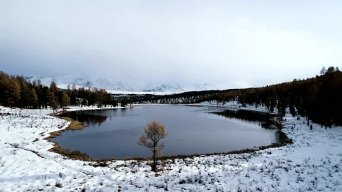 Stock Video Flying Over Winter Lake With Mount Everest In The Distance Live Wallpaper For PC - Free Live Wallpaper