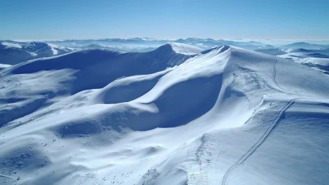 Stock Video Flying Over Turquoise Snowy Mountain Range Live Wallpaper For PC - Free Live Wallpaper