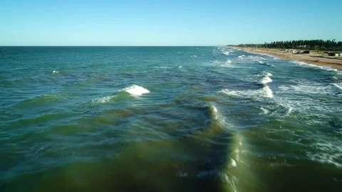 Stock Video Flying Over The Waves On The Seashore Live Wallpaper For PC - Free Live Wallpaper