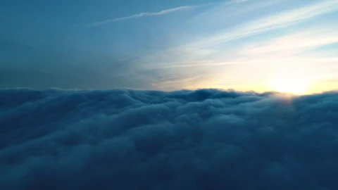 Stock Video Flying Over The Thick Clouds During Sunset Live Wallpaper For PC - Free Live Wallpaper