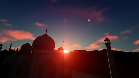 Stock Video Flying Over The Taj Mahal Towards The Sunset Live Wallpaper For PC - Free Live Wallpaper