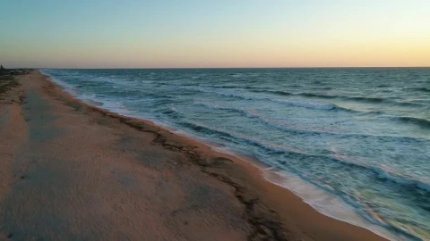 Stock Video Flying Over The Seashore Over The Beach At Sunrise Live Wallpaper For PC - Free Live Wallpaper