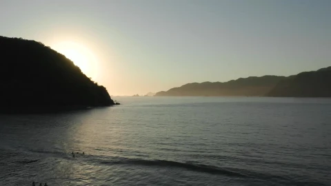 Stock Video Flying Over The Sea Of A Small Gulf At Sunset Live Wallpaper For PC - Free Live Wallpaper