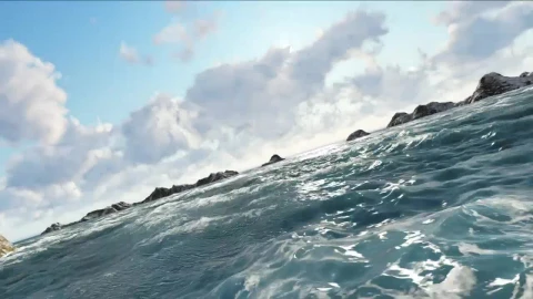 Stock Video Flying Over The Ocean And Rocks Live Wallpaper For PC - Free Live Wallpaper