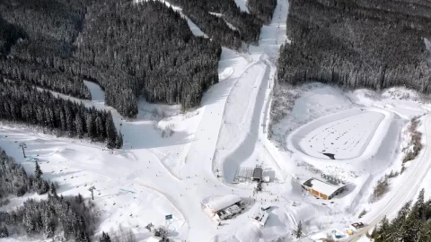 Stock Video Flying Over The Mountain With Ski Tracks Live Wallpaper For PC - Free Live Wallpaper
