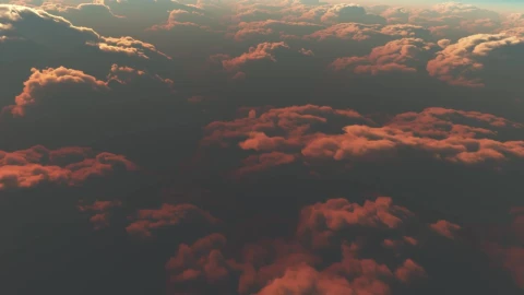 Stock Video Flying Over The Clouds Illuminated By The Sunset Live Wallpaper For PC - Free Live Wallpaper