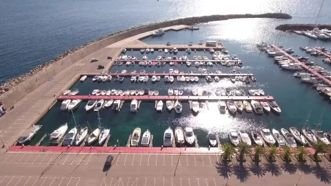 Stock Video Flying Over The Boats On A Port Live Wallpaper For PC - Free Live Wallpaper