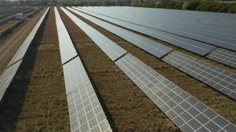 Stock Video Flying Over Long Rows Of Solar Panels Live Wallpaper For PC - Free Live Wallpaper