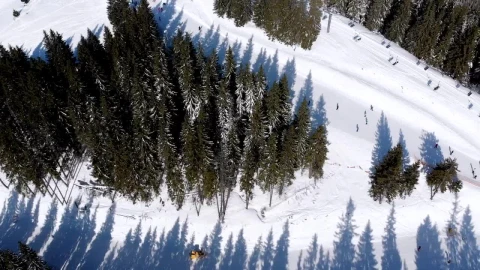 Stock Video Flying Over At Ski Track In The Mountain Live Wallpaper For PC - Free Live Wallpaper