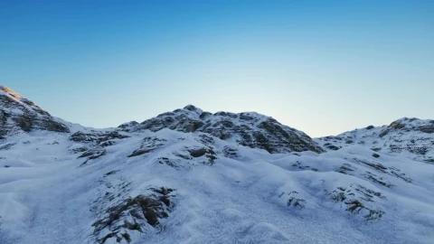 Stock Video Flying Over A Winter Mountain Surface Live Wallpaper For PC - Free Live Wallpaper