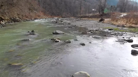 Stock Video Flying Over A Wild Mountain River Live Wallpaper For PC - Free Live Wallpaper