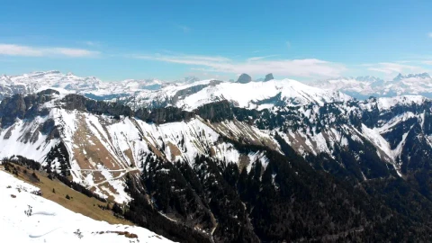 Stock Video Flying Over A Snowy Mountain Peak Live Wallpaper For PC - Free Live Wallpaper