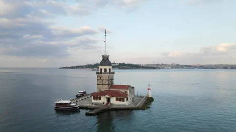 Stock Video Flying Over A Lighthouse In The Middle Of The Sea Live Wallpaper For PC - Free Live Wallpaper