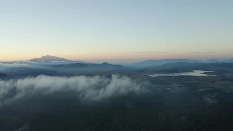 Stock Video Flying Over A Landscape With Mountains During Sunset Live Wallpaper For PC - Free Live Wallpaper