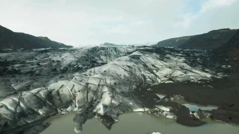 Stock Video Flying Over A Glacier Field Live Wallpaper For PC - Free Live Wallpaper