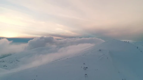 Stock Video Flying Over A Full Snow Covered Mountain Range Live Wallpaper For PC - Free Live Wallpaper