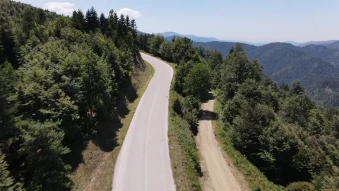 Stock Video Flying Over A Freeway In The Mountains Live Wallpaper For PC - Free Live Wallpaper