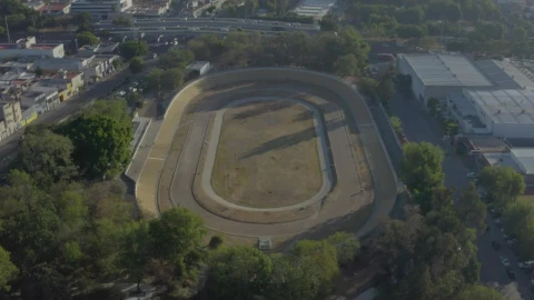 Stock Video Flying Over A Cycling Track In The Middle Of The Live Wallpaper For PC - Free Live Wallpaper