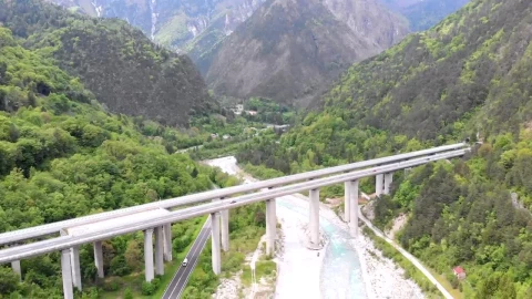 Stock Video Flying Over A Concrete Bridge Highway Live Wallpaper For PC - Free Live Wallpaper