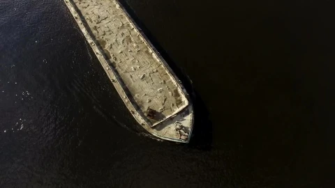 Stock Video Flying Over A Cargo Ship In The River Live Wallpaper For PC - Free Live Wallpaper
