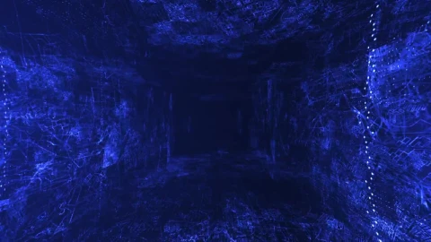Stock Video Flying In A Virtual Tunnel With Blue Walls Loop Video Live Wallpaper For PC - Free Live Wallpaper