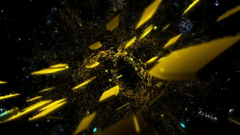 Stock Video Flying Between Yellow Rectangles D Animation Live Wallpaper For PC - Free Live Wallpaper