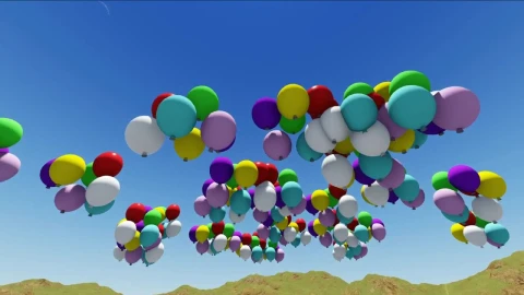 Stock Video Flying Balloons In The Sky Live Wallpaper For PC - Free Live Wallpaper