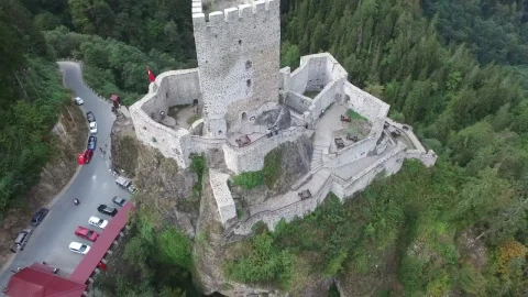 Stock Video Flying Away From The Medieval Castle In The Middle Of Live Wallpaper For PC - Free Live Wallpaper