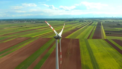 Stock Video Flying Around A Wind Turbine In The Countryside Live Wallpaper For PC - Free Live Wallpaper
