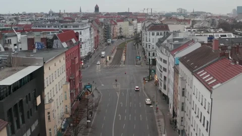 Stock Video Flying An Almost Empty Avenue Of A European City Live Wallpaper For PC - Free Live Wallpaper
