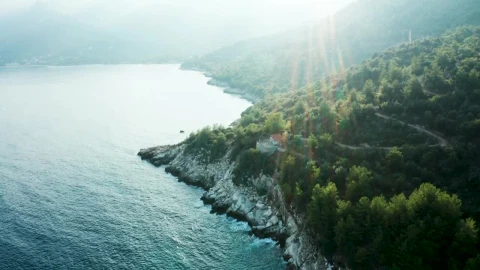 Stock Video Flying Along The Coast With A Flare Live Wallpaper For PC - Free Live Wallpaper