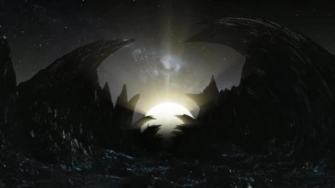 Stock Video Flying Across A Dark Rocky Alien Planet Live Wallpaper For PC - Free Live Wallpaper