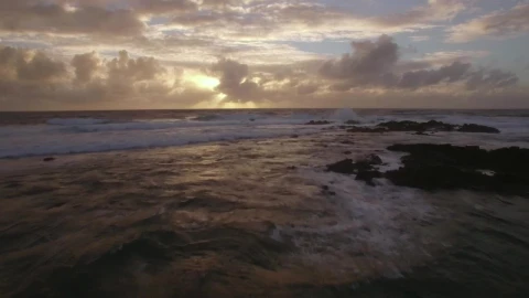 Stock Video Flying Above Waves At Sunset Live Wallpaper For PC - Free Live Wallpaper