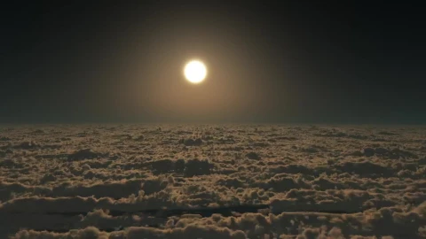 Stock Video Flying Above The Clouds During A Full Moon Live Wallpaper For PC - Free Live Wallpaper