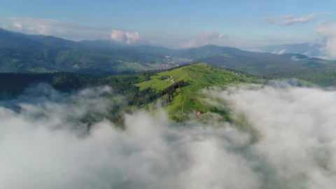 Stock Video Flying Above The Clouds Of A Green Valley Live Wallpaper For PC - Free Live Wallpaper