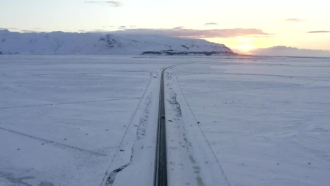 Stock Video Flying Above A Road In A Snowy Environment Live Wallpaper For PC - Free Live Wallpaper