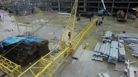 Stock Video Flooded Construction Site Live Wallpaper For PC - Free Live Wallpaper