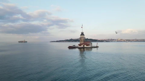 Stock Video Floating Lighthouse On A Sea Coast With Boats Live Wallpaper For PC - Free Live Wallpaper
